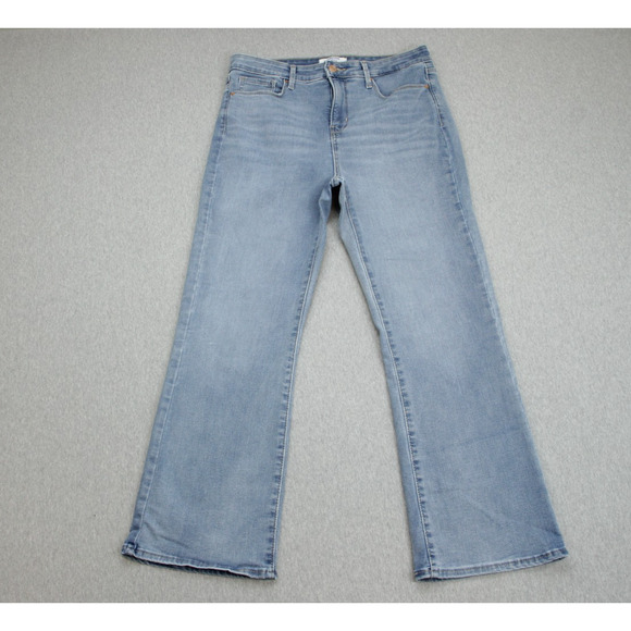 Levis Denizen Jeans Womens 10 (W30) Blue Stretch High Rise Crop Flare Light Wash - Picture 1 of 8